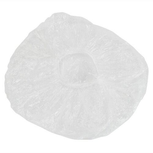 100PCS Elastic Clear Bathing Hair Care Protector Hat Disposable Shower Cap - Transparent 2