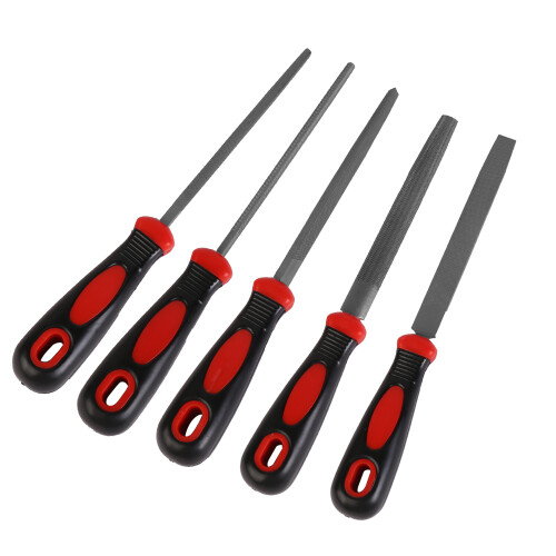 5 Pcs Metal Hand File Set Square Flat Round Half-Round Triangular Steel Files for Precision Crafting Woodworking DIY Projects 2