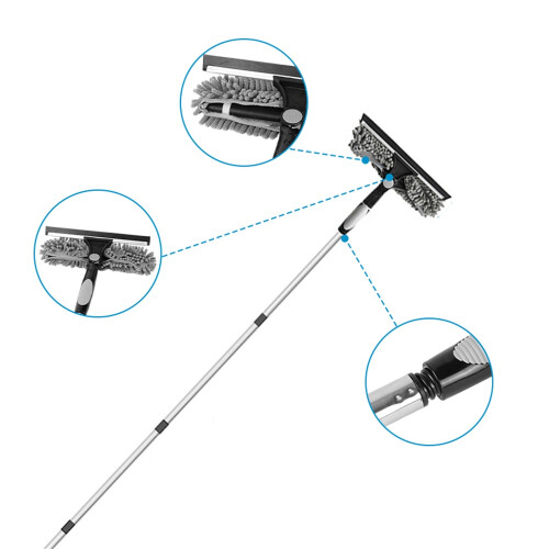 4.5m Telescopic Squeegee Cleaner Window Glass Cleaning Kit Extendable Pole 1