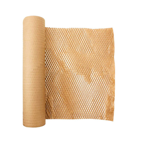 50m Brown Honeycomb Packing Paper Roll for Moving Shipping Packaging Materials Width 30cm 1