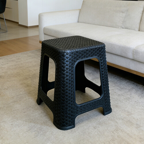 Plastic Rattan Stool Large Modern Minimalist Backless Stools 28 x 28 x 46cm Random Colours 1