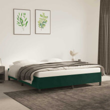 vidaXL sengestel uden madras mørkegrøn 160x200 cm fløjl