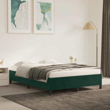 vidaXL sengestel uden madras mørkegrøn 140x200 cm fløjl