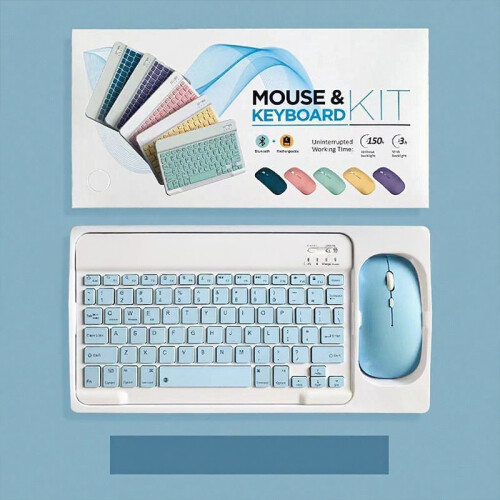 Rechargeable Bluetooth Keyboard Mouse Kit Slim Quiet Design Multi-Device Compatible for Windows Mac iOS Android 4?2.4G & Bluetooth Wireless Keyboard a 2