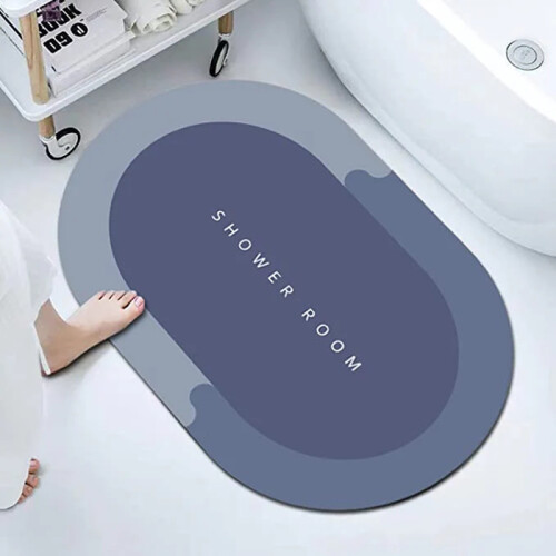 Bathroom Absorbent Bath Mat Long Oval 59cm Assorted Copywriting and Colours - Random Sent 2
