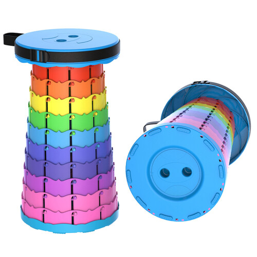 25 x 45cm Foldable Collapsible Stool Rainbow Colour Portable Chair Folding Stool Lightweight Round Adjustable Camping Stools 2