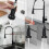 Monobloc Kitchen Sink Mixer Tap with Pull Out Hose Sprayer Single Lever - Silver 4