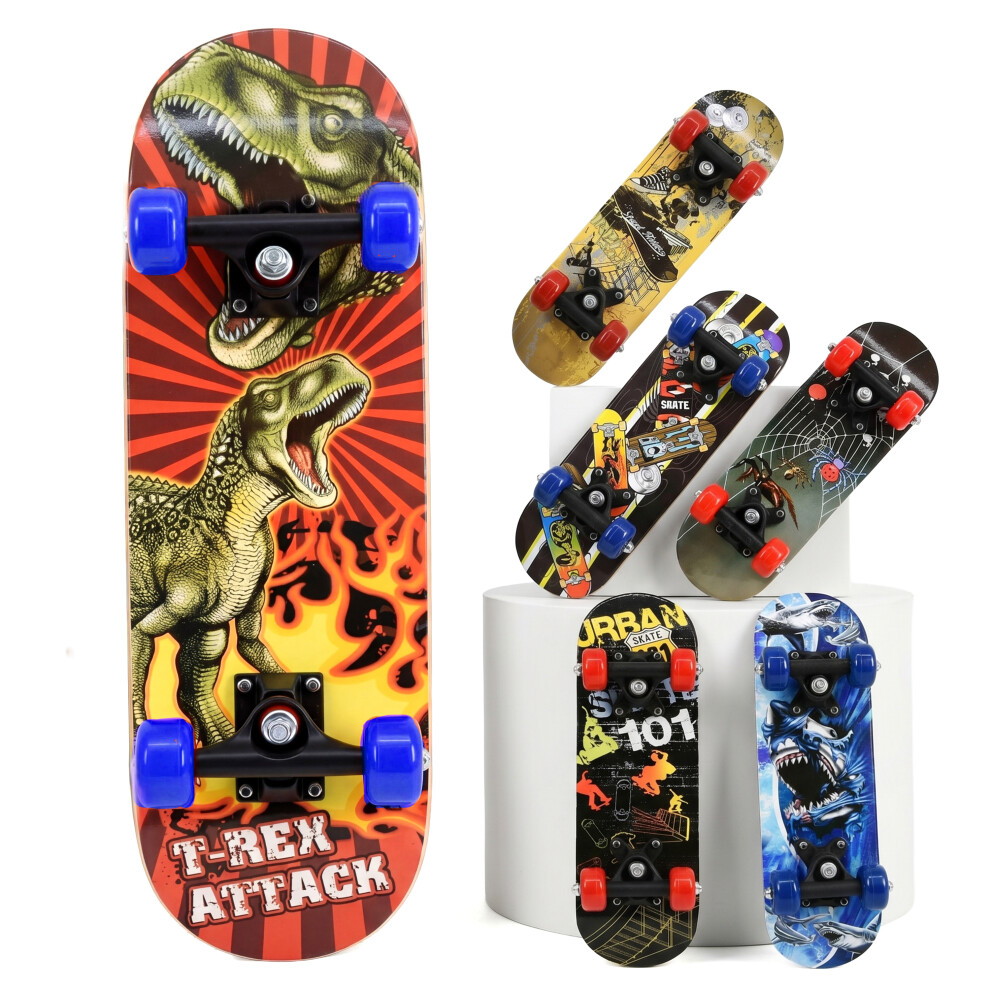 GEEZY Kids Mini Skateboard 17" Beginners Skate Board Outdoor Small Kick Board Children