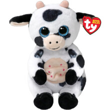 TY Beanie Bellies Collection Herdly the Black and White Cow 15cm Soft Plush Toy