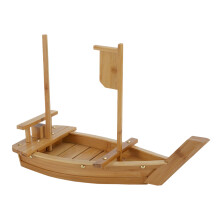 Boats Shape Wooden Serving Tray for Sushi Dumplings-60cm