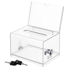 Transparent Plastic Voting Box Secure Lock for Office