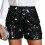 Comfortable Polyester Sequined Shorts with Elastic-Black M 1