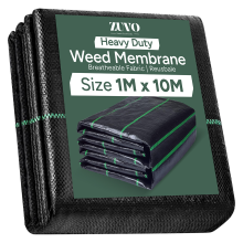 Zuvo Weed Control Membrane 1M x 10M, 100gsm UV-Stabilised Fabric for Long-Lasting Weed Control