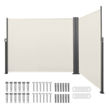 Store Latéral Rétractable -Duoku-180x600 cm-Idéal Pour Terrasse, Jardin et Piscine-En Toile Polyester 180 g/m²-Beige