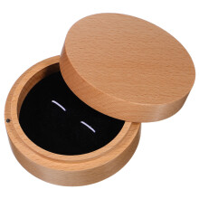 Compact Wooden Cufflink Organizer Box Travel Jewelry Holder