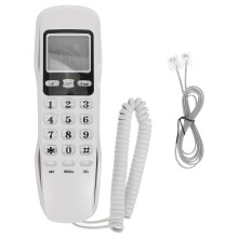 1White Corded House Phone ABS Retro Wall Mount Phone for Seniors