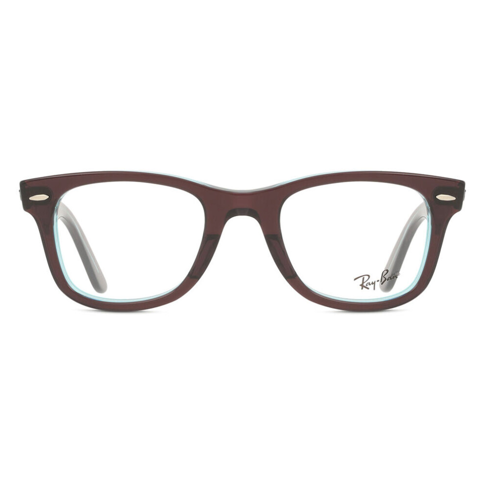 Ray - Ban Unisex Transparent Ray - Ban Rx4340v Wayfarer Ease 8366 Optical Frames Acetate Brown Squared Normal - Image 3