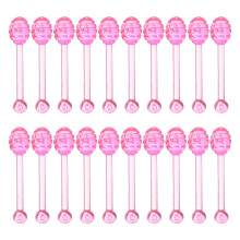 100St Mini Lipbalsem Scoop Stick Roze Kunststof Voor Gezicht En Lippen