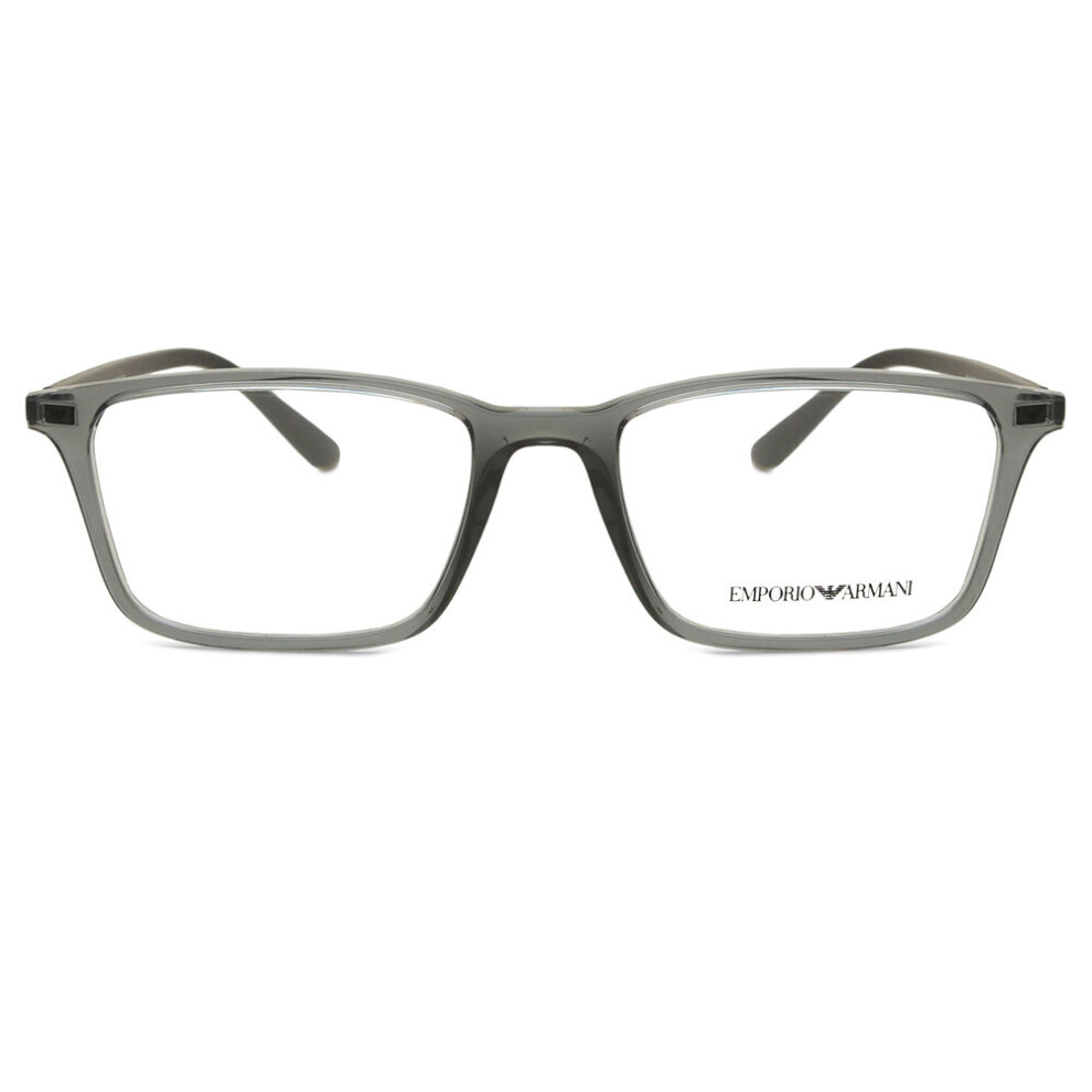 Emporio Armani Men's Transparent Man Ea3237 6106 Optical Frames Injected Grey Squared Normal - Image 2