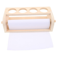 Wooden Toddler Art Easel with Scroll Paper Holder in Khaki Color