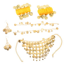 1Set Gouden Buikdanser Sieraden Set Met Ketting Armband En Enkelband