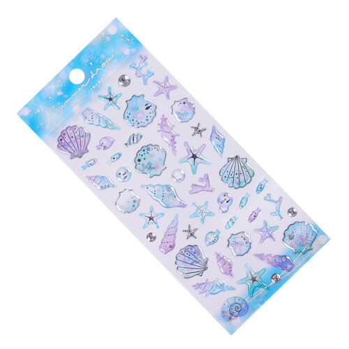 Sea Creature Embossed Sticker Waterproof Adhesive PVC-23