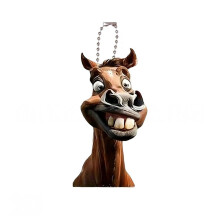Handgemaakt acryl grote mond paardenauto hangend ornament-F