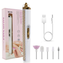 Electric Nail File Drill Portable Professional Manicure Pedicure USB Machine Set