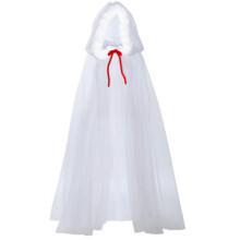 Prinses Cape Mantel met capuchon Halloween Kerstkostuums-Wit