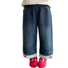 Cold Weather Girls Pants With Fleece Inner Layer-Blue 140cm