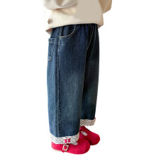 Winterbroek Elastisch Winterbestendig Meisjes Jeans-Blauw 120cm