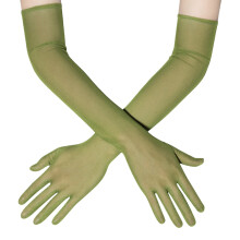 Stijlvolle verlengde armhandschoenen-olijf. groente.