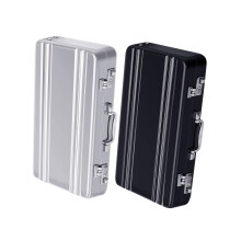 2 Stuks Draagbare Visitekaarthouder Aluminium Naamkaartje Case-A