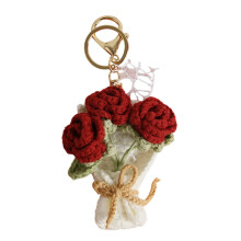 Gebreide bloemen sleutelhanger gehaakte boeketten-2
