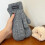 Men Knitted Winter Gloves Fleeces Lined Thermals-Light Gray 7