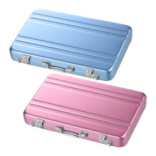 2Pcs Metal Business Card Holders 3.86x2.52Inch Portable-B