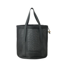 Mesh Camping Utensils Storage Bag for Cooking-Black 23x29cm