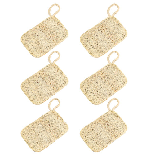 6Pcs Loofah Sponge Natural Gentle Scouring Pad Molds Resistant
