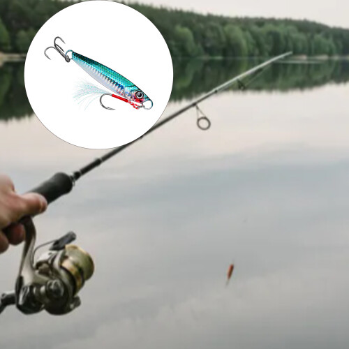 Jigging-Löffel-Köder, Jig-Köder, Drillingshaken,-ColorE 60G 1