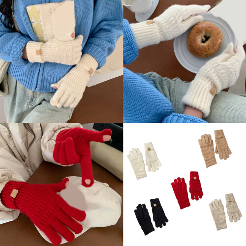 Student verdicken Strickhandschuhe-Schwarzes Betriebssystem 2