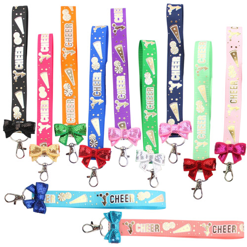 10 Cheer Keyrings Colorful Polyester Soft Touch Keychains-Blue 1