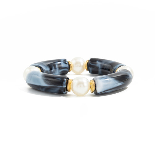 Bracelet élastique au design marbré unique, adapté aux-Noir