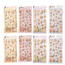 8Pcs Cartoon Bubble Stickers with Capybara Theme Decal Sticker