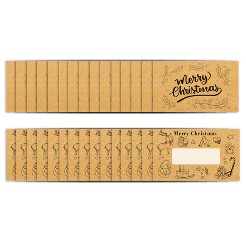 30Pcs Christmas Gift Coupons Tickets Handmade Scratch-Yellow