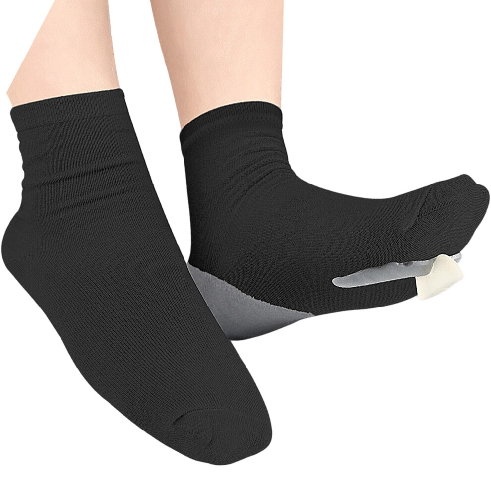 Moisturizing Heel Sock Toe Separator Bunions Corrector-Black