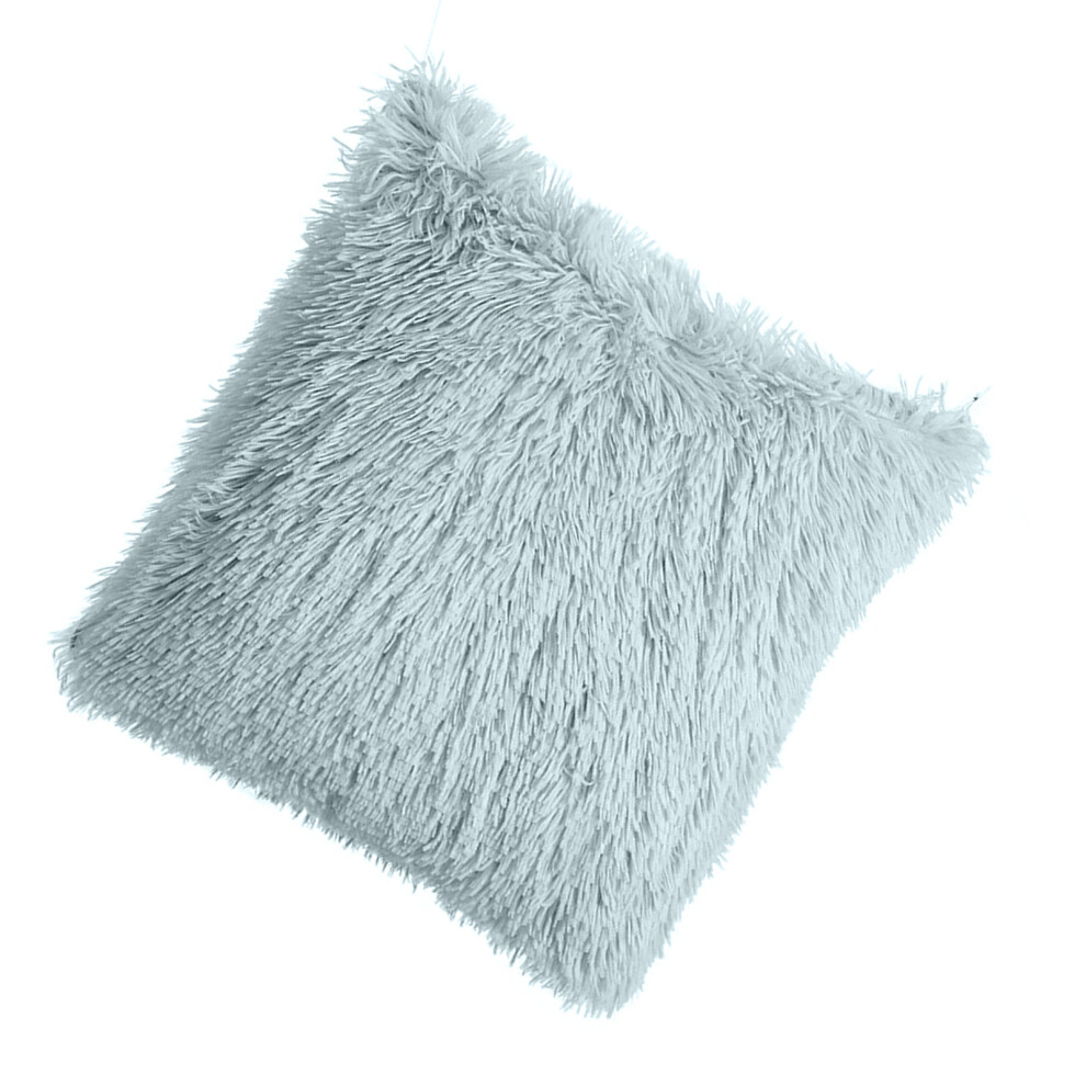 Plush Pillowcase Without Insert Breathable Fabric-silver gray