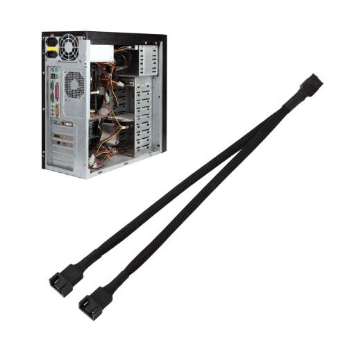 2Pcs 4Pin PWMs Fan Extension Cable 26cm Length Optimized-1 to 1 2