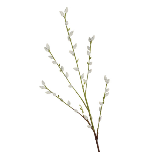Faux Willow Branch With Natural Texture Artificial-White