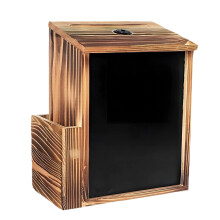 Boîte aux lettres en bois avec panneau de craie amovible et