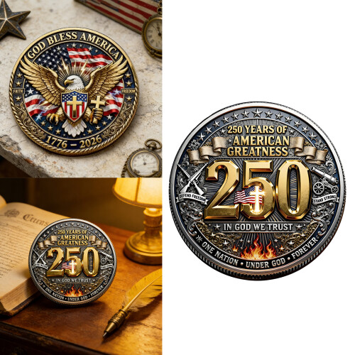 250th Anniversary US Challenge Coin Double-Sided 250 Year 1